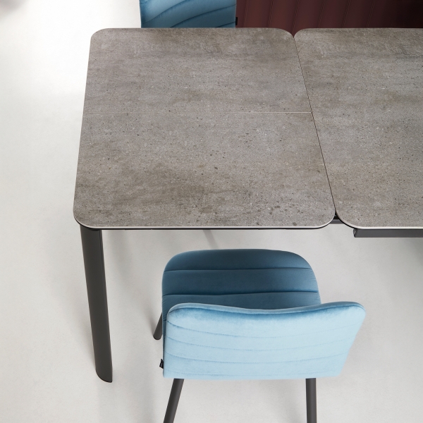 Table extensible en céramique grise moucheté - Pepper Mobliberica - 7