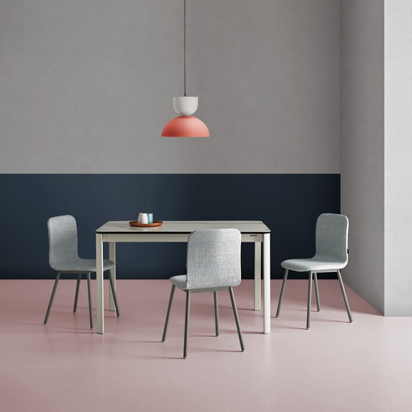 Table extensible effet marbre en céramique et pieds en métal - Pepper Mobliberica - 3
