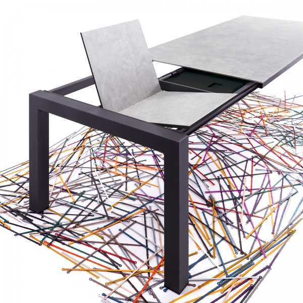 Table mobliberica® en céramique grise pour salle à manger avec allonge - Enix - 5
