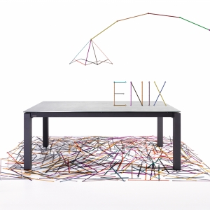Table mobliberica® en céramique grise pour séjour extensible - Enix