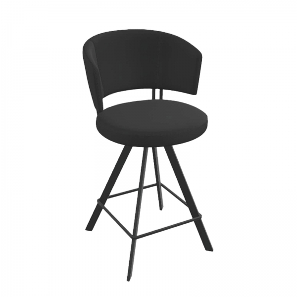 Tabouret snack en synthétique noir - 7