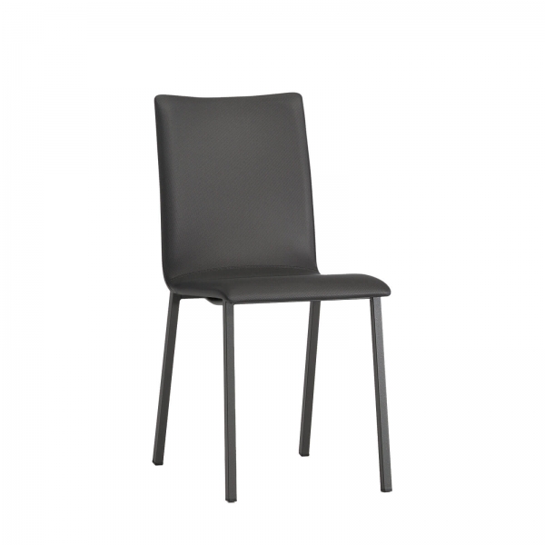 Chaise contemporaine en simili avec pieds en métal - Siero Mobliberica - 1