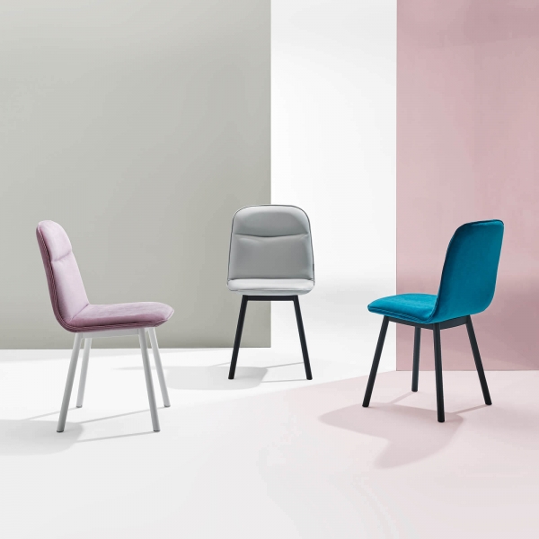 Chaise moderne en tissu et pieds métal - Köln Mobliberica - 6