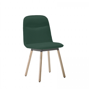 Chaise rembourrée tissu et pieds bois - Köln Moblibérica