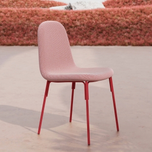 Chaise moderne en tissu et pieds métal - Galet