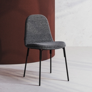 Chaise tendance coque bicolore avec pieds en métal - Galet Mobliberica