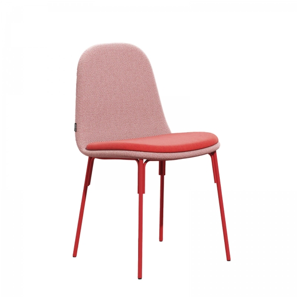 Chaise design coque bicolore avec pieds en métal - Galet Mobliberica - 2