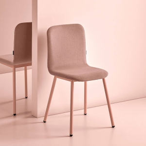 Chaise tendance avec coque en tissu et pieds en métal - Pepper Mobliberica