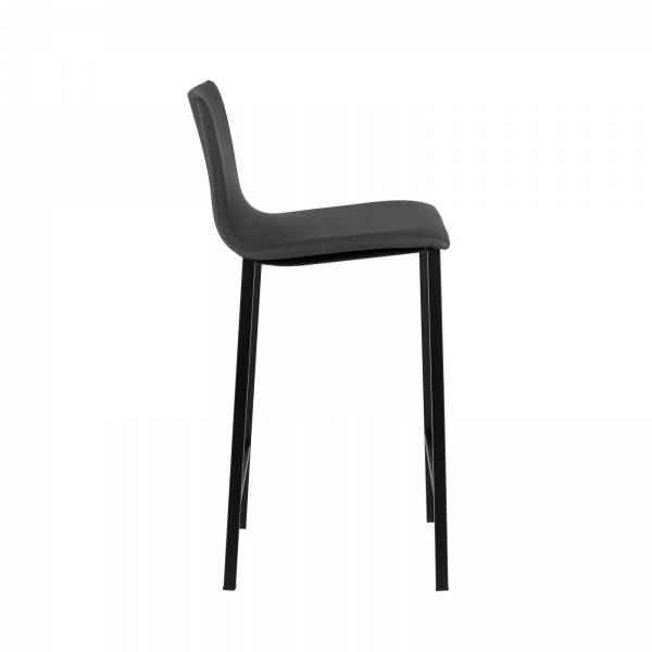 Tabouret snack en simili dossier bas avec pieds en métal - Koko Mobliberica® - 8