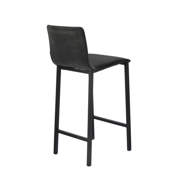 Tabouret pour table haute en tissu dossier bas avec pieds en métal - Koko Mobliberica® - 7