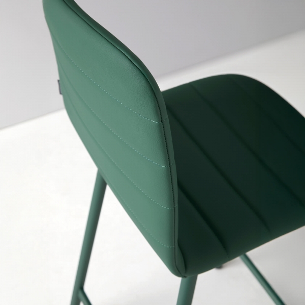 Tabouret hauteur 65 cm matelassé en simili et métal - Pepper Mobliberica - 3
