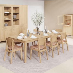 Table à manger extensible rectangulaire en bois - Fiera