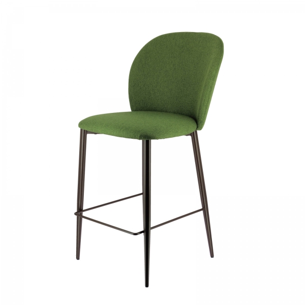 Tabouret snack en tissu avec pieds en métal - Odette - 4