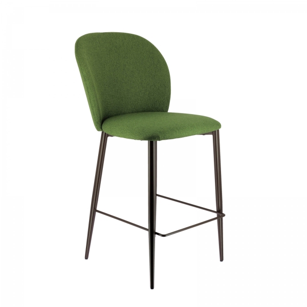 Tabouret en tissu vert avec pieds en métal - Odette - 5