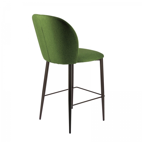 Tabouret snack moderne en tissu vert avec pieds en métal - Odette - 8