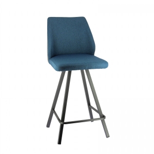 Tabouret snack pivotant bicolore avec pieds en métal - Emma