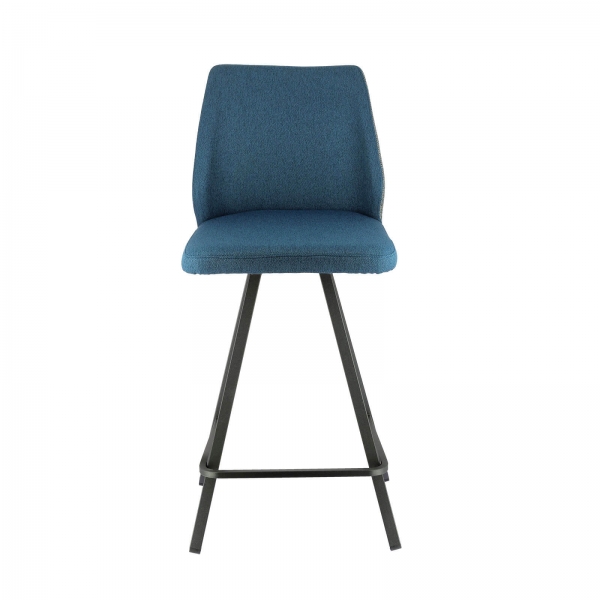 Tabouret haut pivotant bicolore avec pieds en métal - Emma - 3