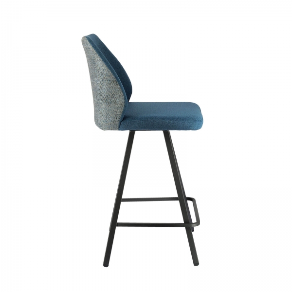 Tabouret assise pivotante bicolore avec pieds en métal - Emma - 5