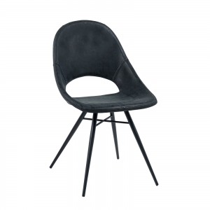 Chaise design avec coque ajourée noire - Isabelle