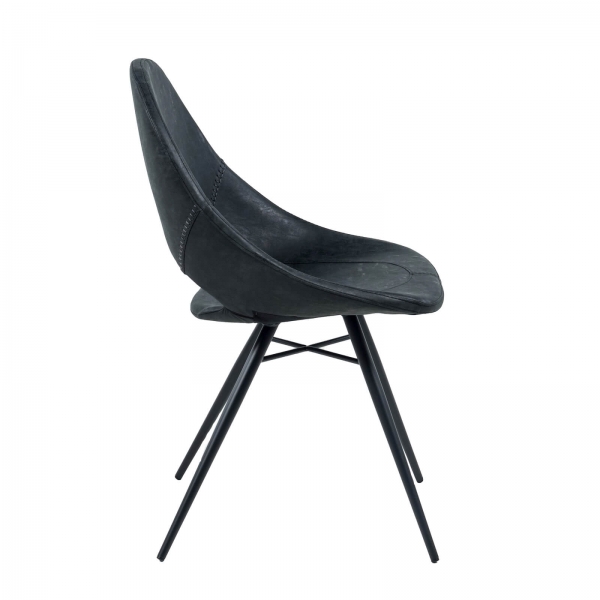 Chaise design avec coque ajourée noire - Isabelle - 3