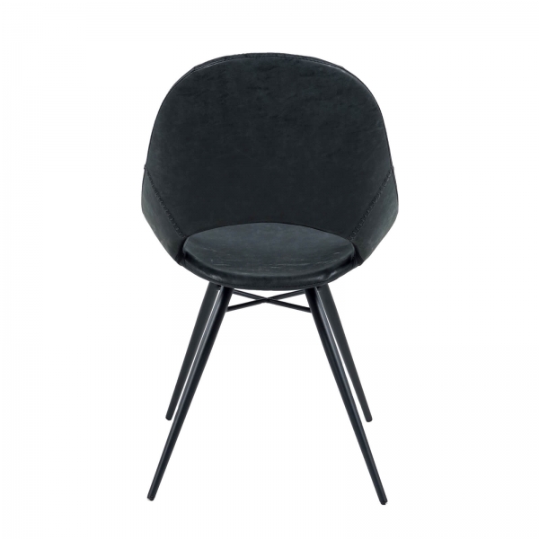 Chaise design avec coque ajourée noire - Isabelle - 4
