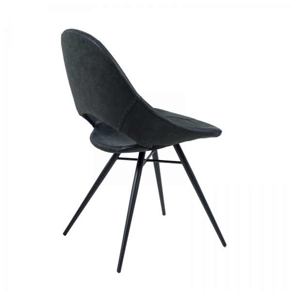 Chaise design avec coque ajourée noire - Isabelle - 5