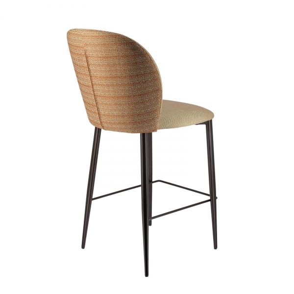 Tabouret en tissu bicolore avec pieds en métal - Odette - 4