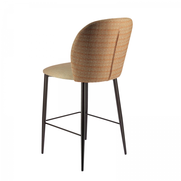 Tabouret 65 cm en tissu bicolore avec pieds en métal - Odette - 5