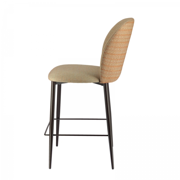 Tabouret snack en tissu bicolore avec pieds en métal - Odette - 6
