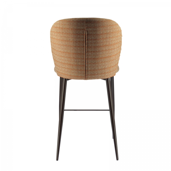 Tabouret snack en tissu bicolore avec pieds en métal - Odette - 8