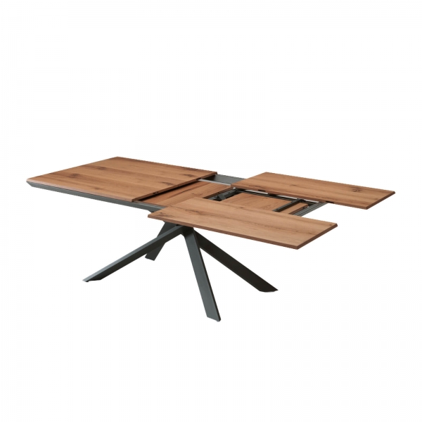 Table design rectangulaire extensible en bois et métal - 4x4 - 11