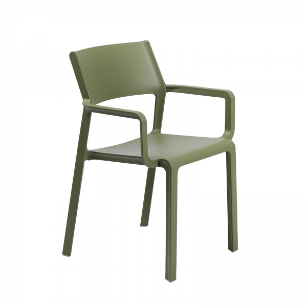 Fauteuil empilable en plastique vert agave - Trill - 2