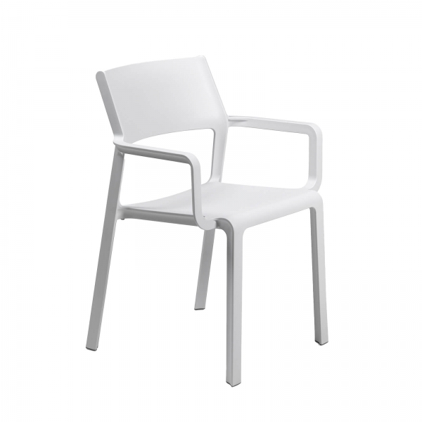 Fauteuil empilable en polypropylène blanc - Trill - 4