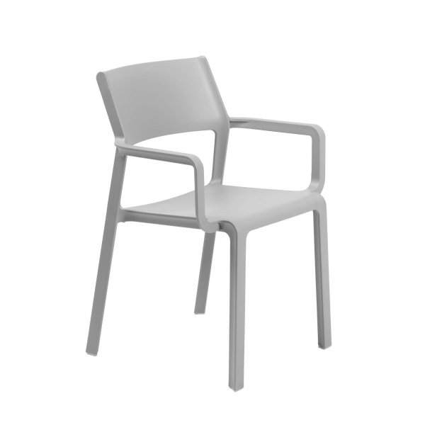 Fauteuil empilable en polypropylène gris - Trill - 5