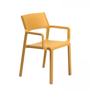 Fauteuil empilable en polypropylène jaune moutarde - Trill