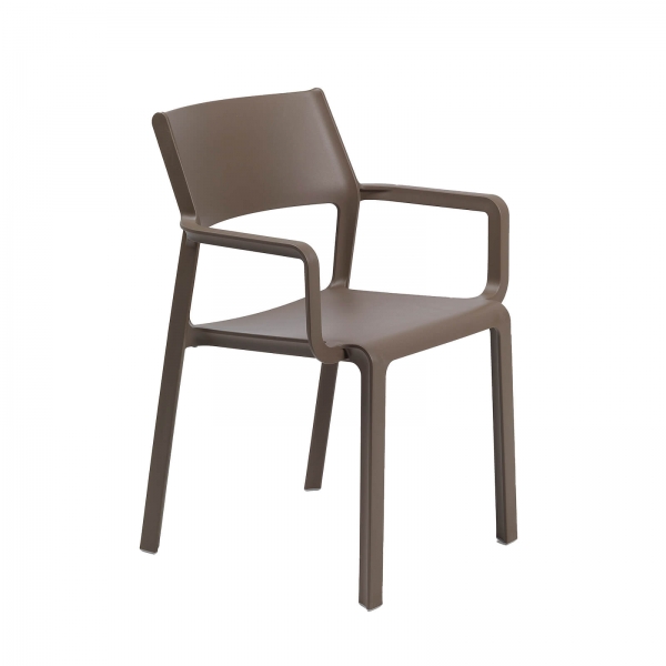 Fauteuil empilable en polypropylène marron tabac - Trill - 8