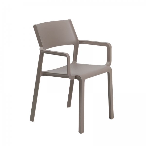 Fauteuil empilable en polypropylène taupe - Trill - 9