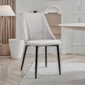 Chaise moderne en tissu et pieds métal - Salt