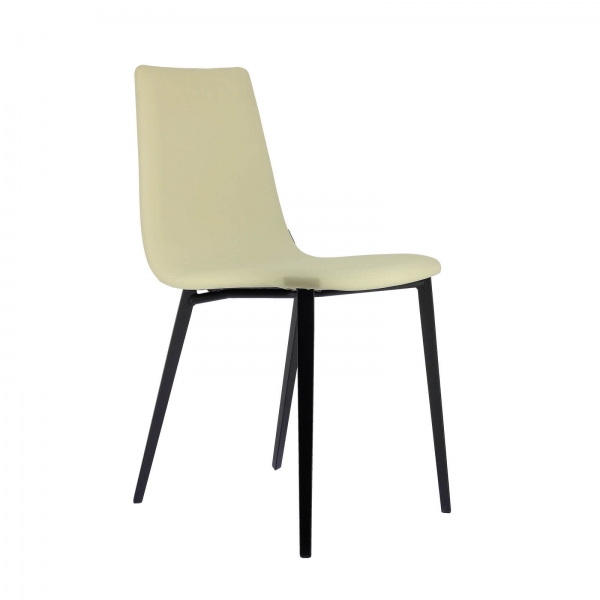 Chaise avec coque matelassée en simili et pieds métal - Salt Mobliberica® - 3