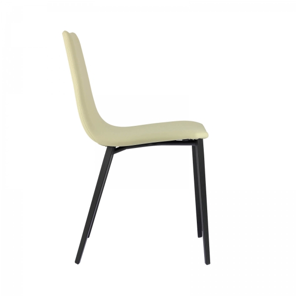 Chaise actuelle avec coque matelassée en simili et pieds métal - Salt Mobliberica® - 4