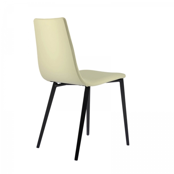 Chaise contemporaine avec coque matelassée en simili et pieds métal - Salt Mobliberica® - 5