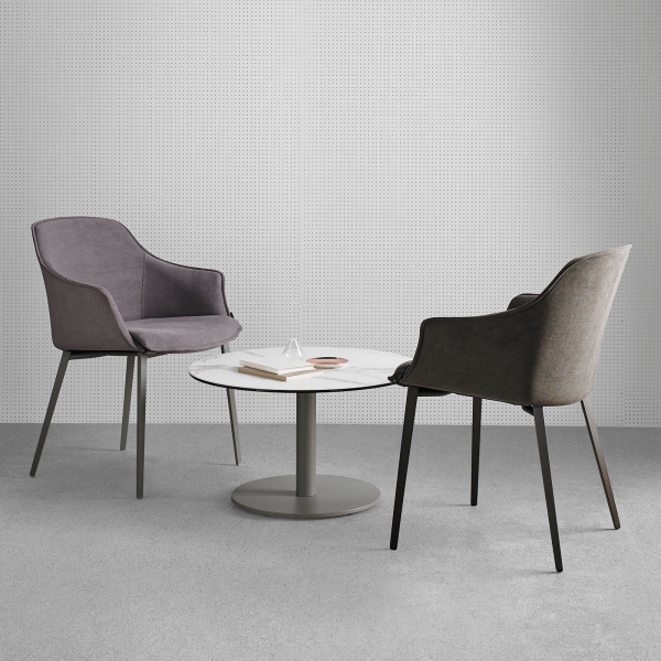 Fauteuil moderne en tissu gris avec pieds en métal - Kedua Mobliberica® - 5