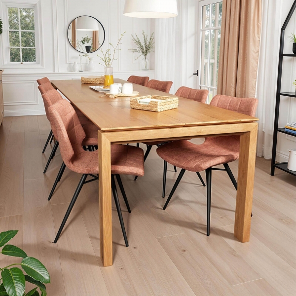Table rectangulaire extensible en bois 195 x 90 cm - Flavie - 1