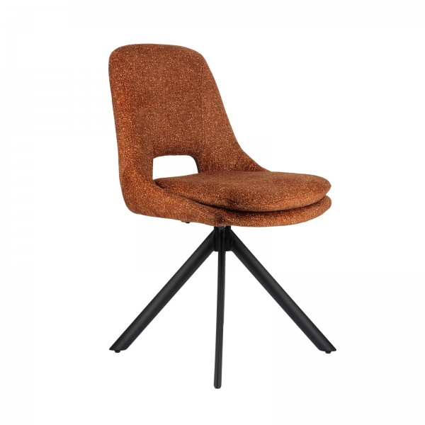 Chaise contemporaine en tissu rembourrée pieds en métal - Azalée - 3