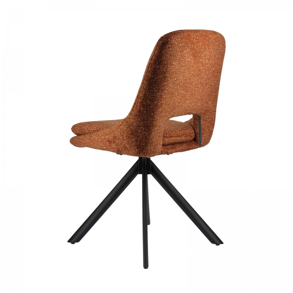 Chaise actuelle rembourrée pieds en métal noir - Azalée - 9