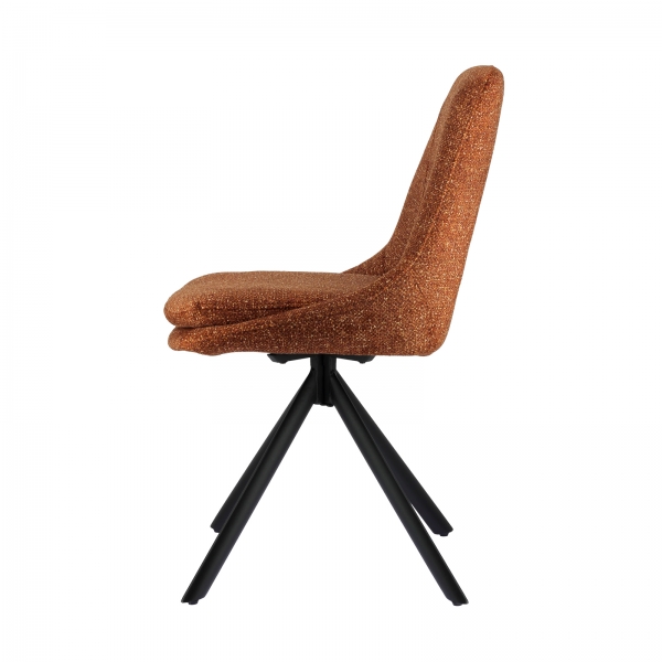 Chaise rembourrée pieds en métal noir - Azalée - 10