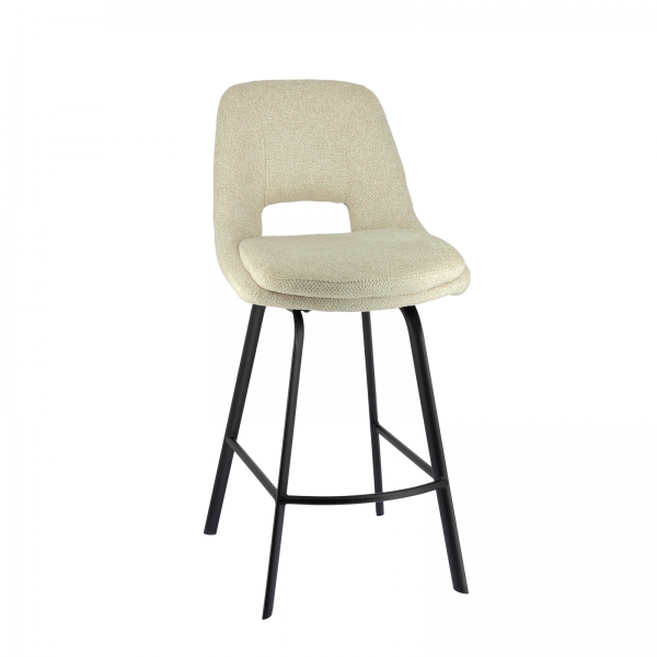 Tabouret snack en tissu avec pieds en métal - Olivier - 15