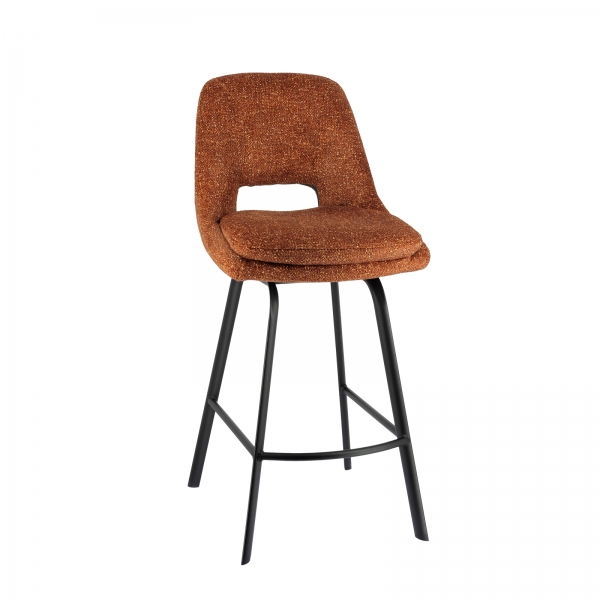 Tabouret snack en tissu avec pieds en métal - Olivier - 11