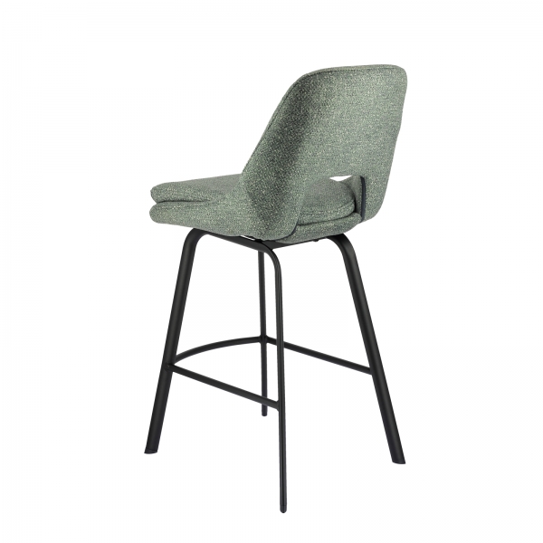 Tabouret snack en tissu avec pieds en métal - Olivier - 5