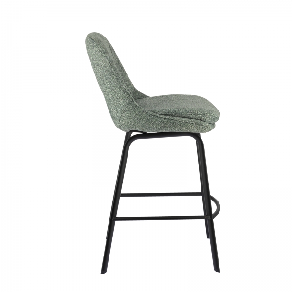 Tabouret haut en tissu avec pieds en métal - Olivier - 6